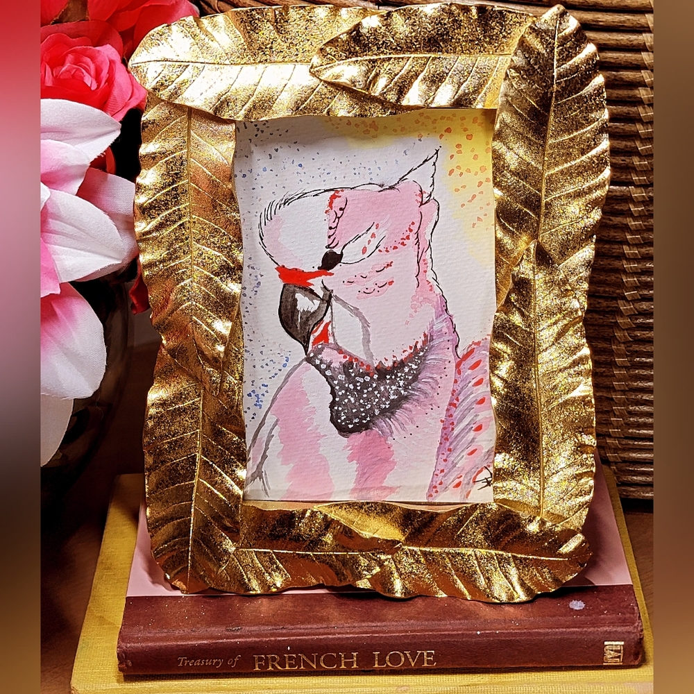 La Pinky Original Bourke Parrot Watercolor Art